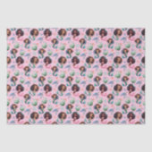 Black Girl Mermaid Birthday Tissue Paper in Pink 薄葉紙 (正面)