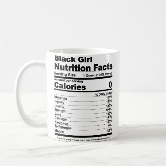 Black Girl Nutritional Facts Black Girl Nutrition コーヒーマグカップ (左)