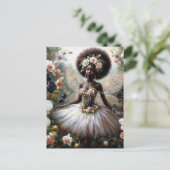 Black Girl Orchid Fairy With Afro ポストカード (スタンド正面)