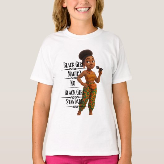 Black Girl Standard,Afro Modern,Pixarstyle 3d Tシャツ (正面)