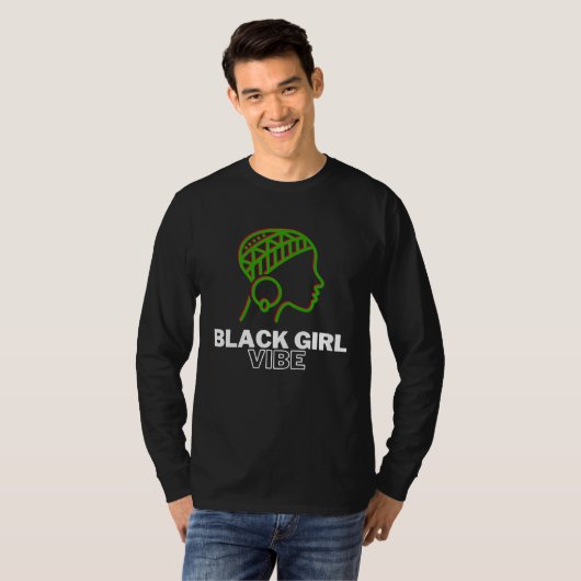 Black Girl Vibe  Magic Melanin Queen African Ameri Tシャツ (正面フル)