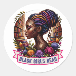 Black Girls Read ロゴステッカー アフロセントリック ビニール ラウンドシール