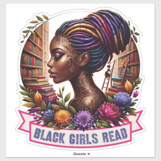 Black Girls Read | 14x14 Kiss-Cut Sticker Sheet シール (シート)