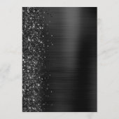 Black Glam Glitter Script Wedding メニュー (裏面)