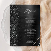 Black Glam Glitter Script Wedding メニュー