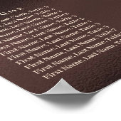 Black Glitter Birthday Alphabetic Seating Plan ポスター (角)