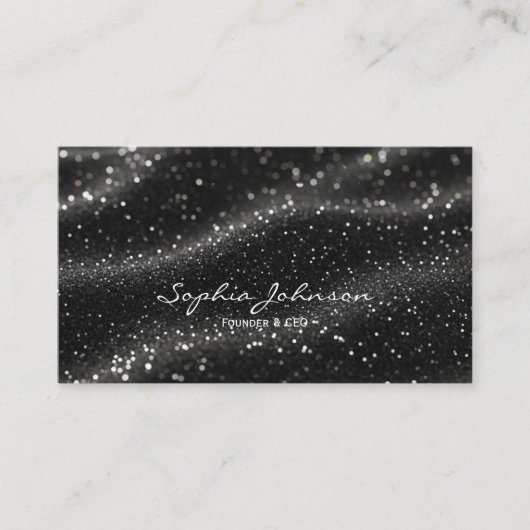 Black glitter Business Card 名刺 (正面)