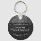 Black Glitter Business Logo Fleet Office Employee  キーホルダー (裏面)
