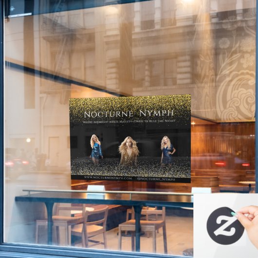 Black Glitter Models Dresses Boutique Decor ウィンドウサイン (カフェ窓)