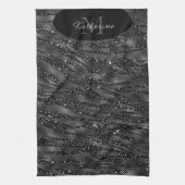 Black Glitter Spa Sophisticate キッチンタオル (縦)