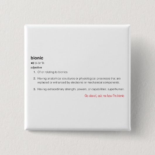 Black Go Aheadのバイオニック定義頼 缶バッジ (正面)