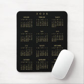 Black Gold 2026 Full Year Calendar Home Office マウスパッド (マウス)