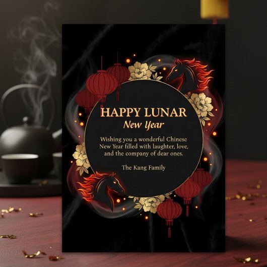 Black Gold 2026 Horse Chinese Lunar New Year シーズンカード