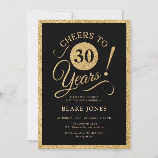 Black Gold 30th Birthday 招待状 (正面)