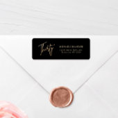 Black & Gold 30th Birthday Return Address Label ラベル