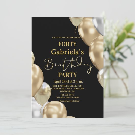 Black Gold 40th Birthday   招待状 (スタンド正面)