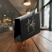 Black & Gold 40th Birthday Party ラージペーパーバッグ