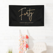Black & Gold 40th Birthday Party Welcome Banner 横断幕 (インサイチュ)