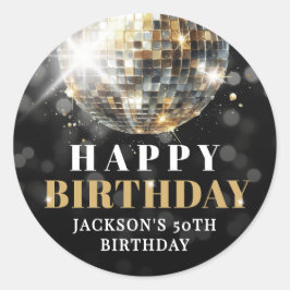 Black Gold 50th Birthday ラウンドシール