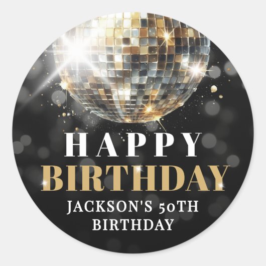 Black Gold 50th Birthday ラウンドシール (正面)