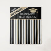 Black & Gold 50TH Class Reunion Photo Backdrop タペストリー (正面)