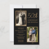 Black Gold 50th Wedding Anniversary Invitation 招待状 (正面)