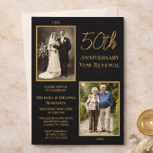 Black Gold 50th Wedding Anniversary Invitation 招待状