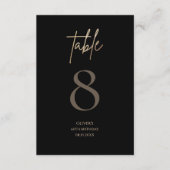 Black Gold 60th Birthday Party Table Number 出欠カード (正面)