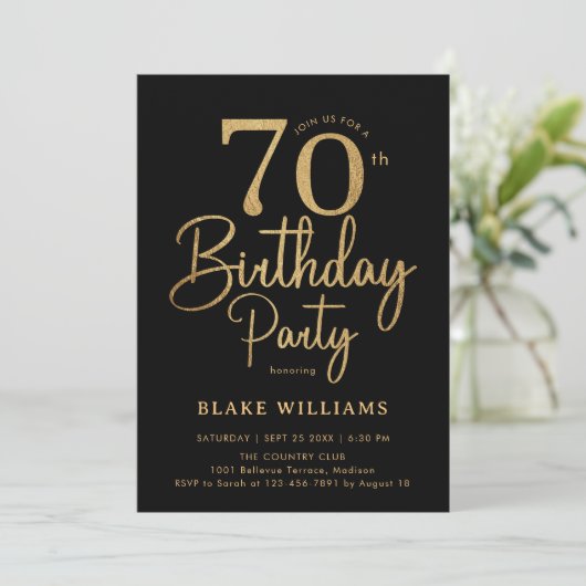 Black Gold 70th Birthday 招待状 (スタンド正面)