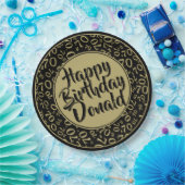 Black/Gold 70th Random Number Pattern ペーパープレート (パーティー)