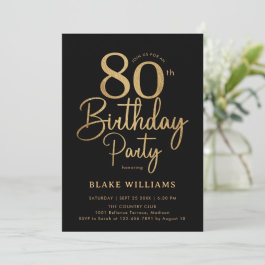 Black Gold 80th Birthday 招待状 (スタンド正面)