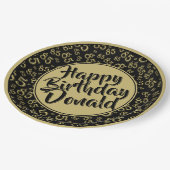 Black/Gold 85th Random Number Pattern ペーパープレート (アングル)