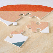 Black Gold Abstract Swirl Modern Moon ジグソーパズル (側面)