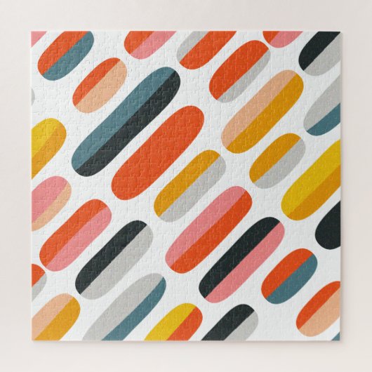 Black Gold Abstract Swirl Modern Moon ジグソーパズル (縦)