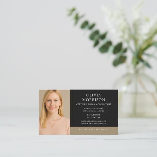 Black Gold Accountant CPA Photo 名刺 (スタンド正面)
