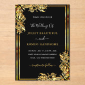 Black Gold Acrylic Wedding Invitation Example アクリル招待状 (正面)