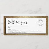 Black Gold Add Logo Modern Gift Certificate 招待状 (正面)
