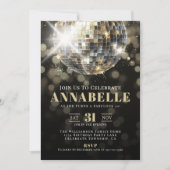 Black Gold Adult 50th Birthday Party 招待状 (正面)