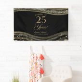 Black Gold Agate 25th Wedding Anniversary Party 横断幕 (インサイチュ)