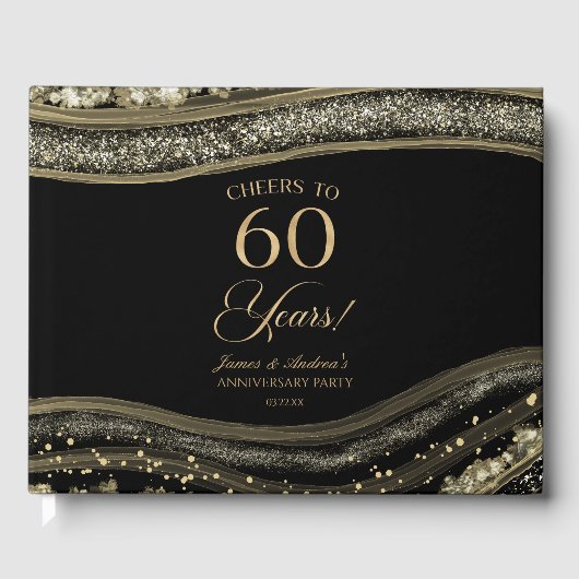Black Gold Agate 60th Wedding Anniversary Party ゲストブック (正面)