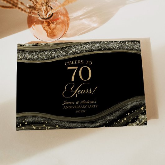 Black Gold Agate 70th Wedding Anniversary Party ゲストブック