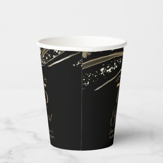 Black Gold Agate 75th Wedding Anniversary Party 紙コップ (右)