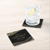 Black Gold Agate All Black Affair Birthday Party スクエアペーパーコースター (インサイチュ)