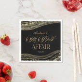 Black Gold Agate All Black Affair Birthday Party スタンダードカクテルナプキン (インサイチュ)