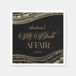 Black Gold Agate All Black Affair Birthday Party スタンダードカクテルナプキン