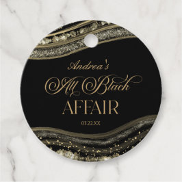 Black Gold Agate All Black Affair Birthday Party フェイバータグ