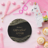 Black Gold Agate All Black Affair Birthday Party ペーパープレート (パーティー)