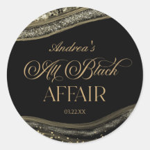 Black Gold Agate All Black Affair Birthday Party