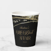 Black Gold Agate All Black Affair Birthday Party 紙コップ (正面)