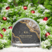 Black & Gold Agate Geode Glitter Wedding Favor (クリスマス)